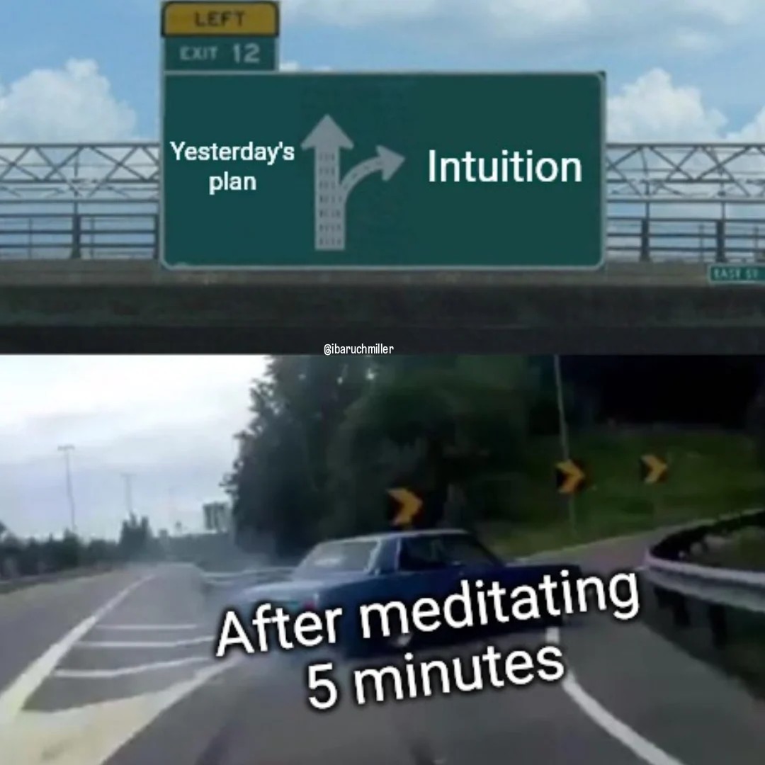 Seriously though, the ride is smooth and enjoyable. ð
Without attachment to yesterday's plan, it's a liberating adventure.

#meme #memes #spirituality #spiritualmemes #meditation #intuition