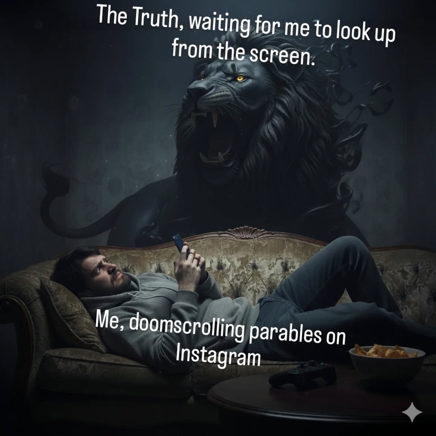 This is a fully AI generated meme, for fun. I had it make everything step by step, including the prompts. Took about 15 minutes. ð¤

#spiritualmemes #meme #spirituality #aimeme #ai