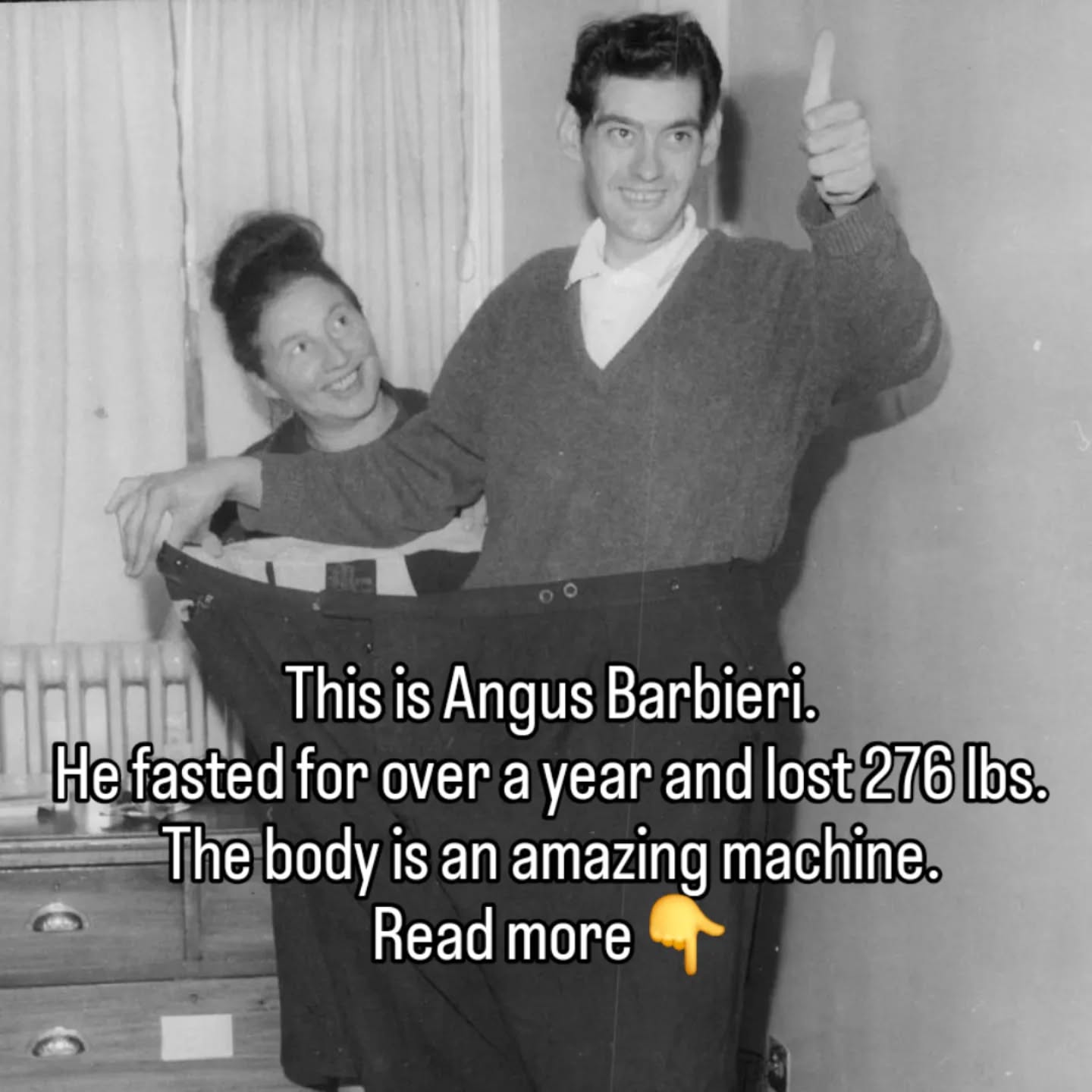 Angus fasted 382 days, under medical supervision. He did supplement vitamins and minerals. He maintained a healthy weight afterward, gaining only 16 pounds by the time of his death 35 years later.

A safer protocol is called "rolling 72s"

Fast for 72 hours, then refeed with a nutrient-dense, zero-carb "Carnivore" meal (organs, bone broth, fatty meats). Repeat.

âWhy it works for aggressive fat loss:

âInsulin Floor: 72 hours of fasting drops insulin to its lowest levels, providing maximum access to stored body fat.

âKetosis Continuity: Refeeding on meat/fat keeps the body in ketosis. You never "exit" the fat-burning zone, avoiding the water-weight bloat and hunger spikes of carb-heavy refeeds.

âProtein Sparing: High protein intake during the refeed protects lean muscle, while the nutrient density of organs (Vitamin A, B, D, K) prevents the "malnutrition" look of standard starvation diets.

âThe Safety Toolkit:

âElectrolytes are Non-Negotiable: Supplement Salt (Sodium) and Cream of Tartar (Potassium) during the fast to prevent "Keto Flu" and heart palpitations.
âThe Two-Stage Break: Start the refeed with bone broth or a small lean portion to "wake up" the gut before hitting the heavy fats.

âThe Protein Ceiling: Aim for high protein, but donât force-feed past satiety to avoid "rabbit starvation" (ammonia stress on the liver).

âGallbladder Health: Ensure the refeed includes enough animal fat to trigger a gallbladder "flush," preventing stones during rapid weight loss.

âBottom Line: It is likely the fastest way to oxidize fat while maintaining metabolic health, but it requires the discipline to treat the refeed as medicine, not a binge.