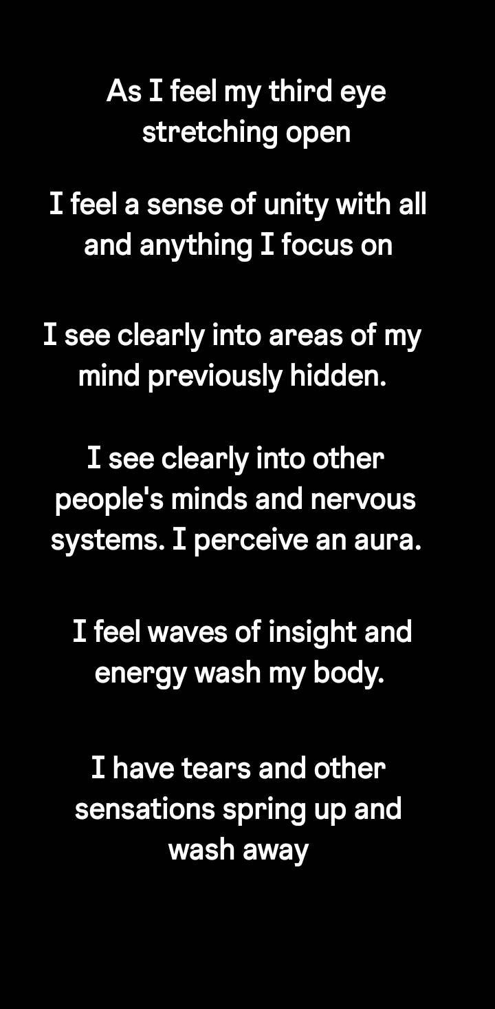 As I feel my third eye stretching open