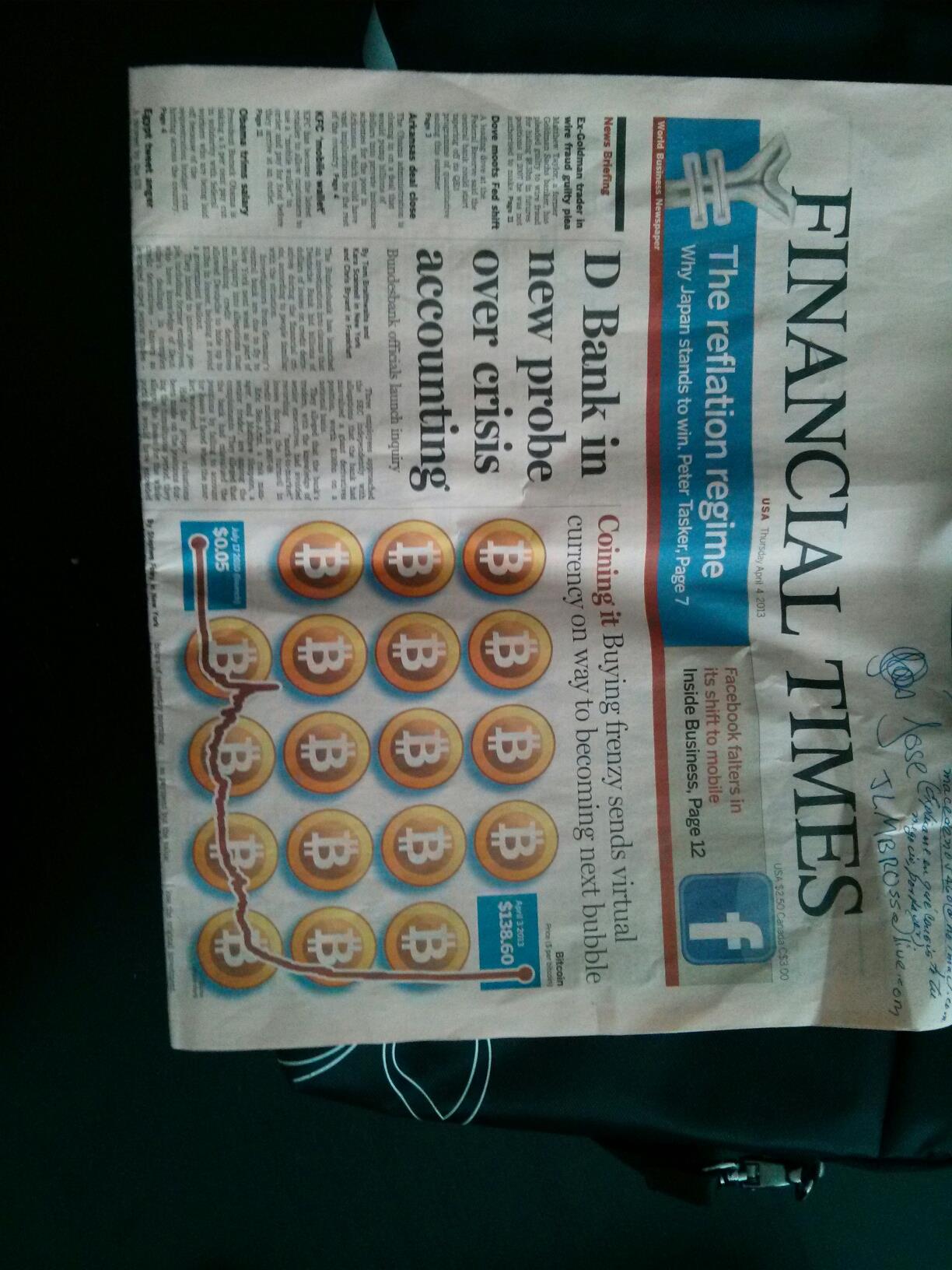 Front page of financial times
