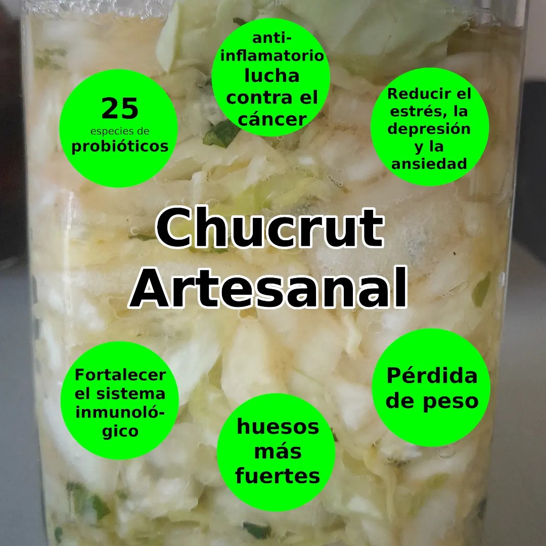 El chucrut (sauerkraut) es una super comida!

Tiene mÃ¡s de 25 especies de probioticos.
Buen fuente de calcio, magnesio, sodio, hierro, vitaminas C y K.
Es anti inflamatorio.
Lucha contra el cÃ¡ncer. 
Reduce el estrÃ©s, la depresiÃ³n y la ansiedad.
Fortaleza el sistema immunologico.
Crecer huesos mÃ¡s fuertes.
Ayuda a perder peso.

#guthealth #perdergrasa #probiÃ³ticos #chucrut #sauerkraut #luchacontraelcancer #saludmental #estres #depresiÃ³n #ansiedad #huesosfuertes #sistemainmune
