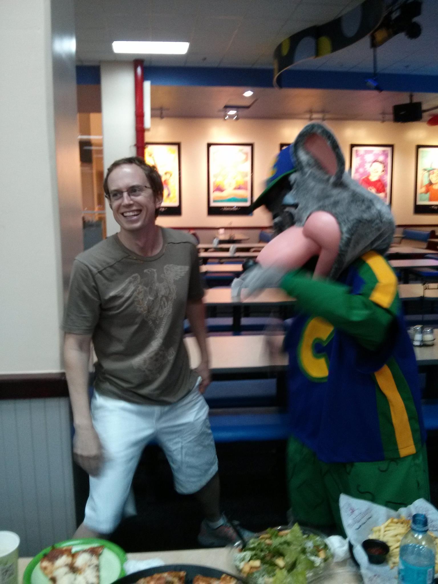 @[17700700:2048:Erik Voorhees] with Chuck E. Cheese