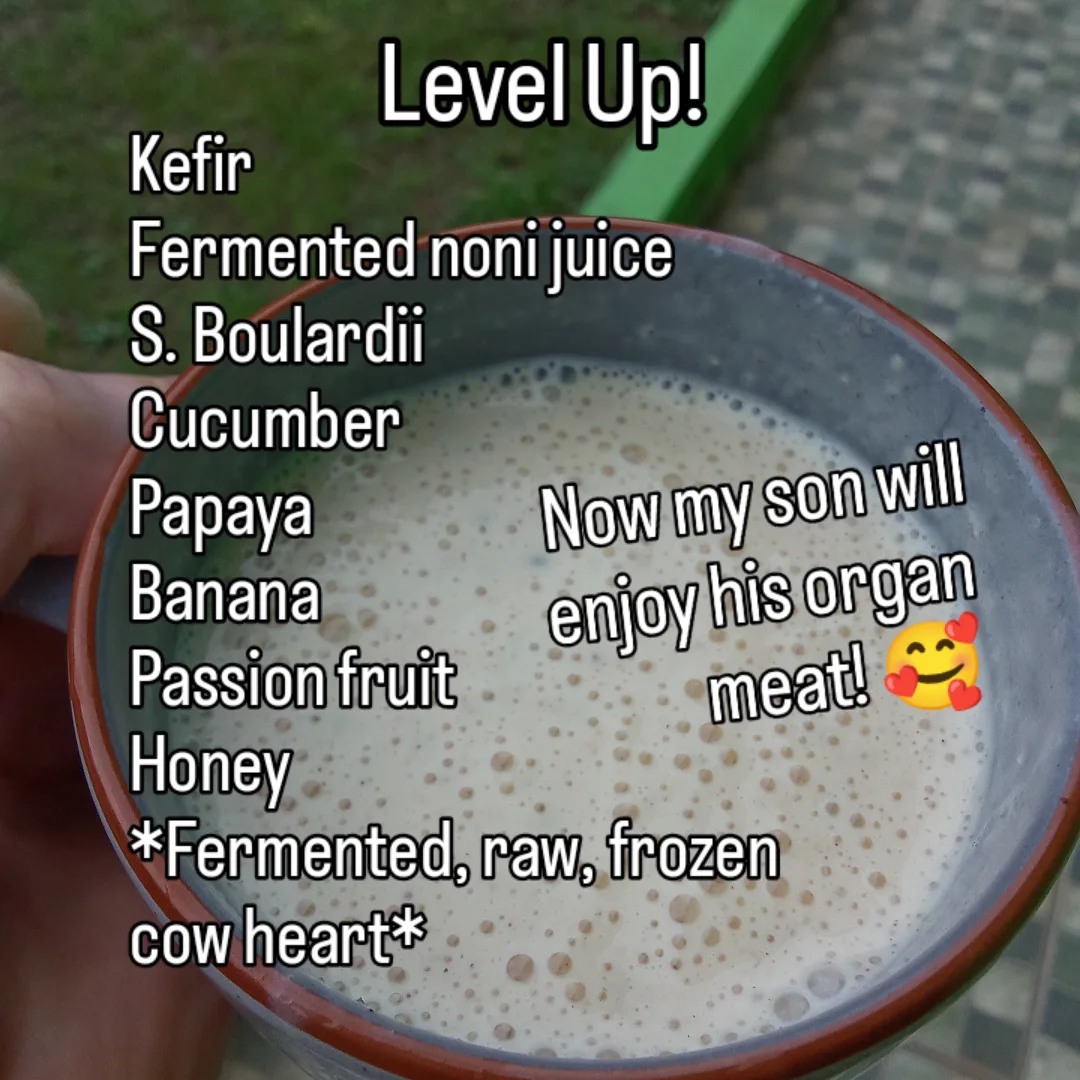I finally got the courage to try adding raw organ meat to my smoothie, with fantastic results. I'm very happy, since it adds a lot of protein, vitamins, minerals and other beneficial molecules.

My son had trouble chewing the cooked heart, even when I chopped it small, so this is a great way to sneak it in.

For safety, I first fermented the heart, then I froze it. Quite confident any toxins were broken down by the former, and any organisms killed by the latter.