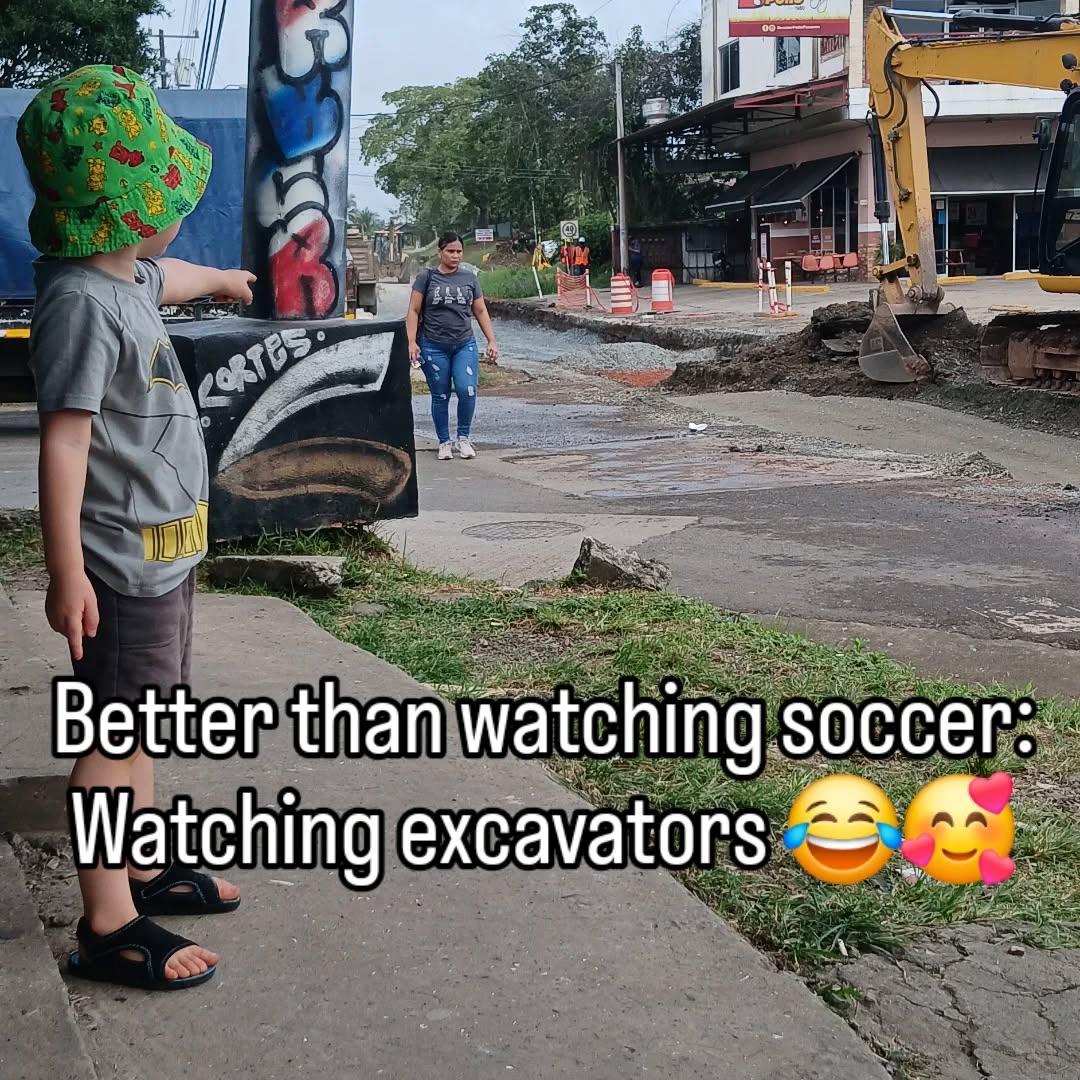 He didn't want to stop and watch the soccer games but when he saw the construction he got all excited!

#childhood #fatherandson #fatherson #construction