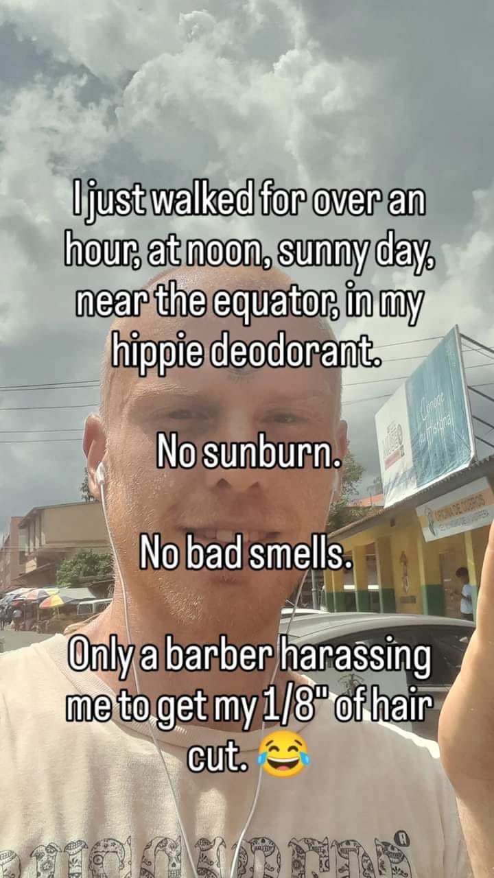 "Hey man, cut your hair! Come on man!"

"No tengo nada!"

"Come on man!"