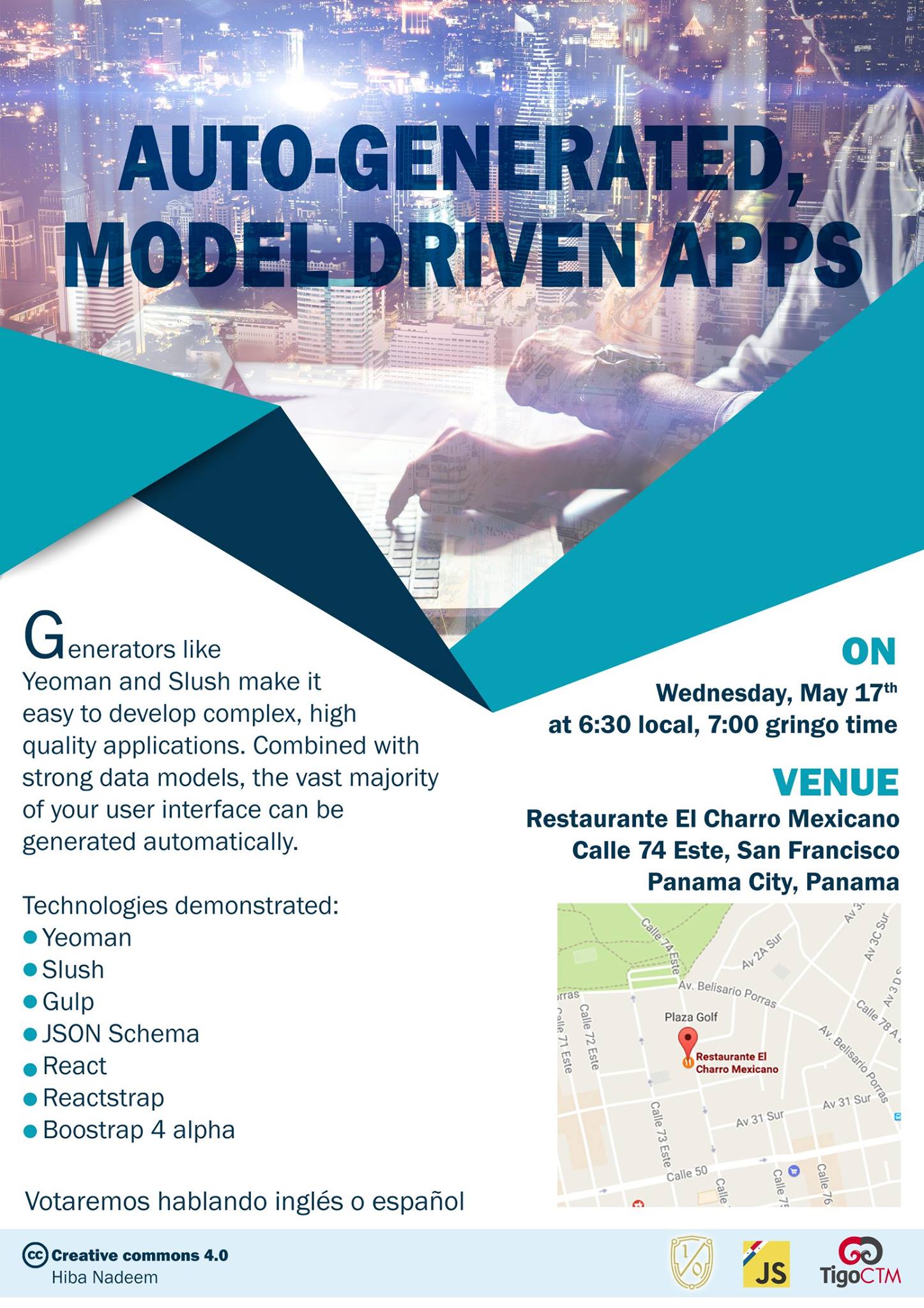 Join me next Wed. May 17 to learn about Auto-Generated, Model Driven Apps, and every following Wed. for more @[100080310785261:2048:Guld] related topics!

https://www.meetup.com/panamajs/events/239824122/