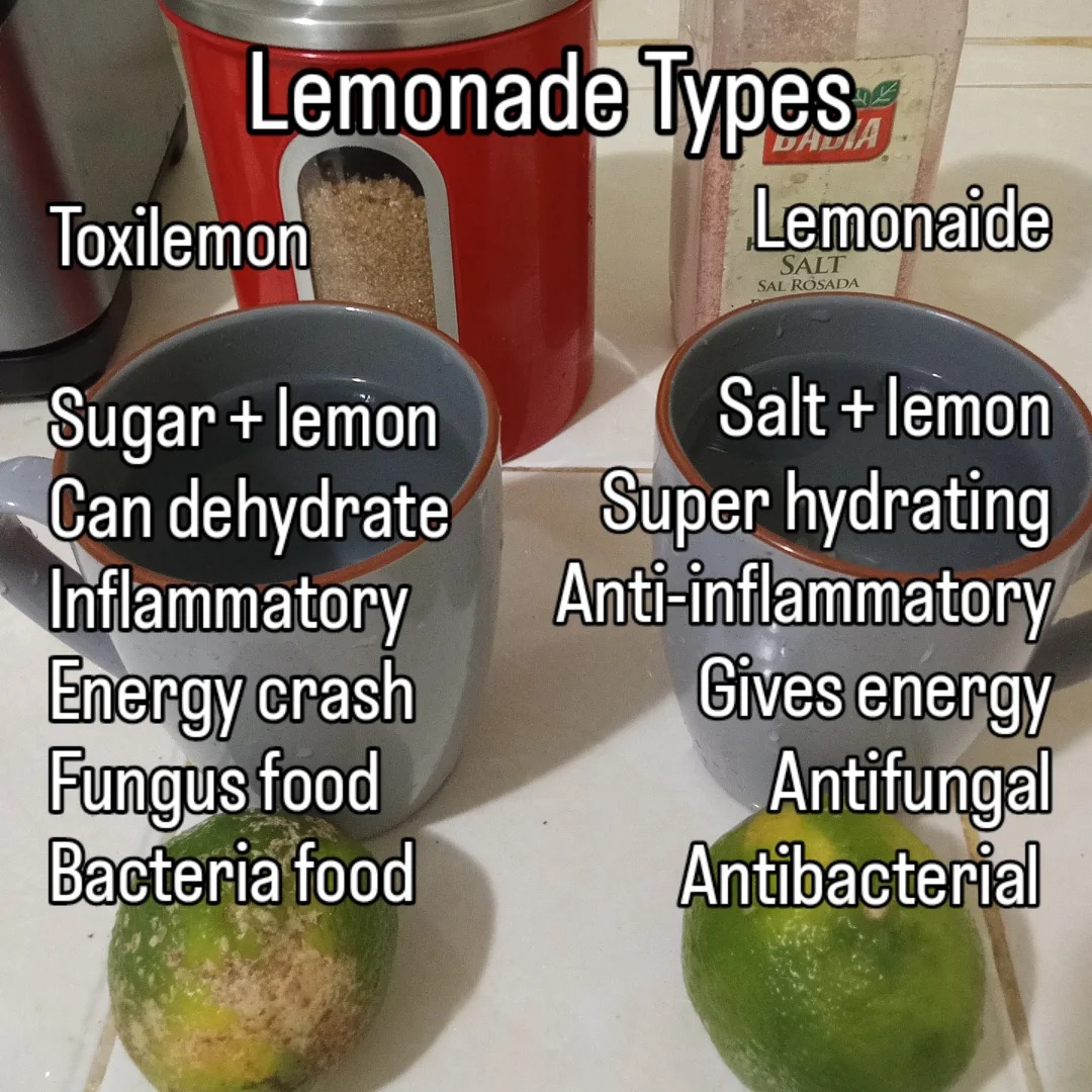 Lemons are great with water, but adding sugar negates most of the benefits. Adding salt is instead complimentary, giving even more electrolytes to hydrate and energize.

Which would you rather drink?