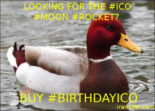LOL #MaliciousAdviceMalard is a bad boy. buy #BirthdayICO https://iramiller.com