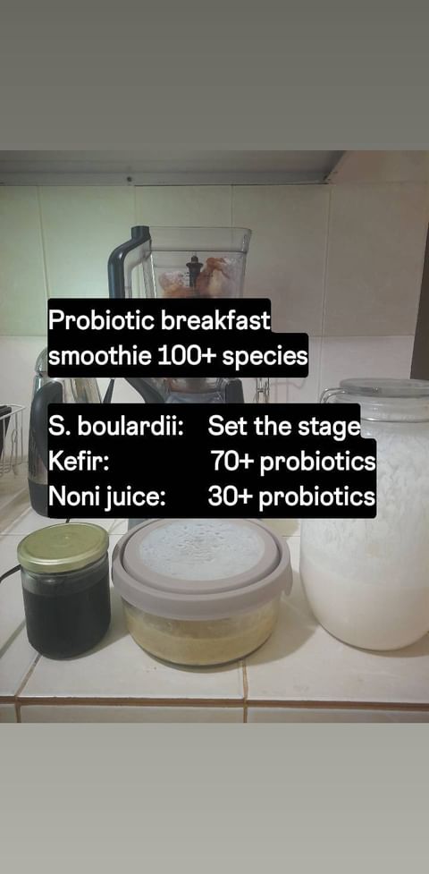 I make this 100+ probiotic smoothie every day and make sure the whole family has some. It's good for breakfast, because the probiotics get distributed in your guts before other foods come along.

I make all of these myself. You simply cannot get this quantity and quality of probiotics from any store.

#probiotics #HolisticHealth #healthyfood #immunesystem