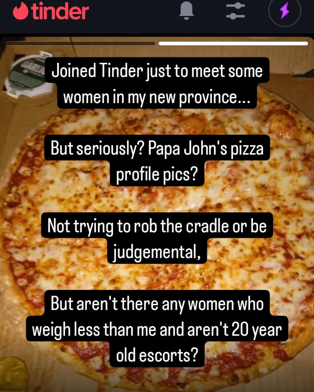 Online dating in 2024 be like...

Try harder ladies. If you want a man that's taller than you, I want a woman who weighs less than me. 

And doesn't have a ð

#onlinedating #tindernightmares #facepalm #tryharder